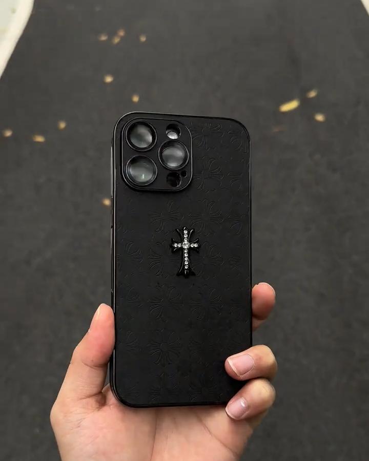 克羅心閃鑽立標皮質手機殼-ZUIHANG SHOP